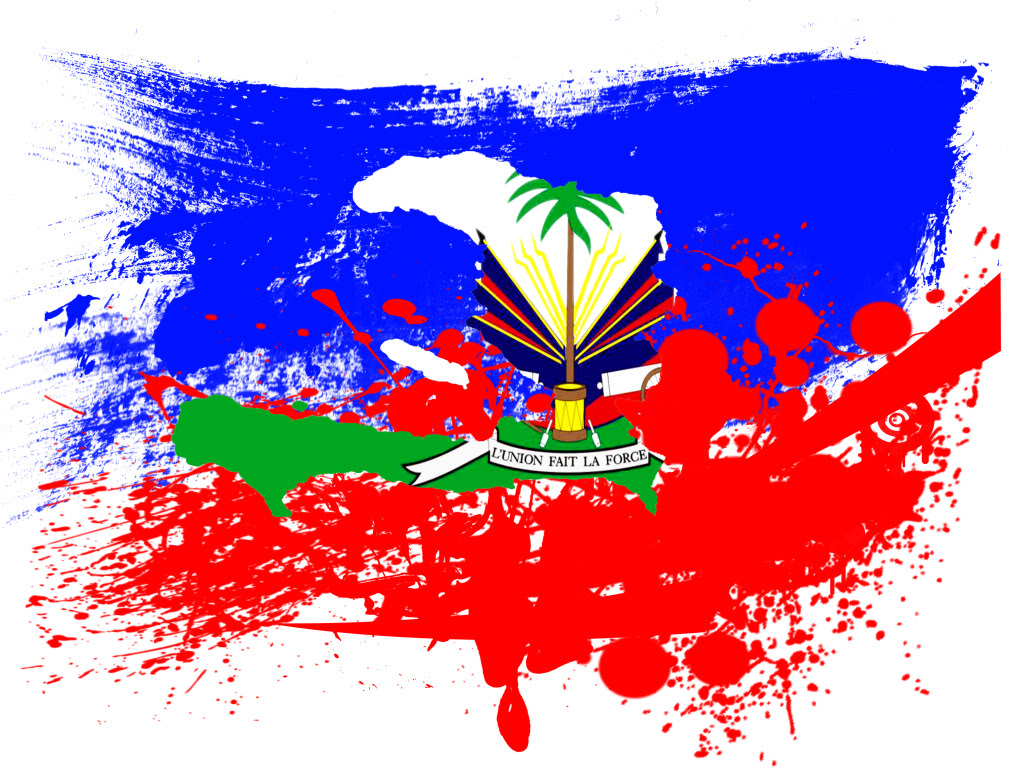 haiti flag color splash wallpaper